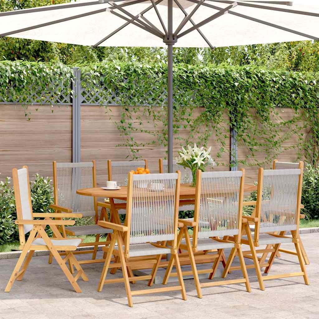 Sillas reclinables plegables 8 uds madera maciza acacia