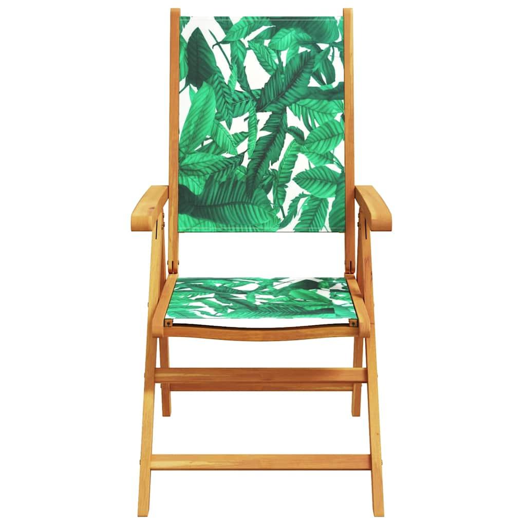 Sillas plegables reclinables, 8 unidades, tela color antracita y madera maciza