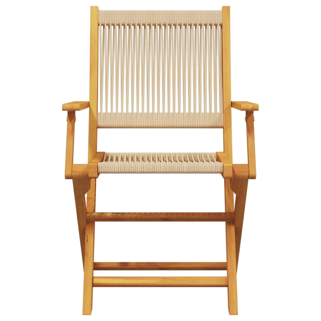 Sillas plegables, 4 unidades, 54,5 x 61,5 x 86,5 cm, madera maciza de acacia
