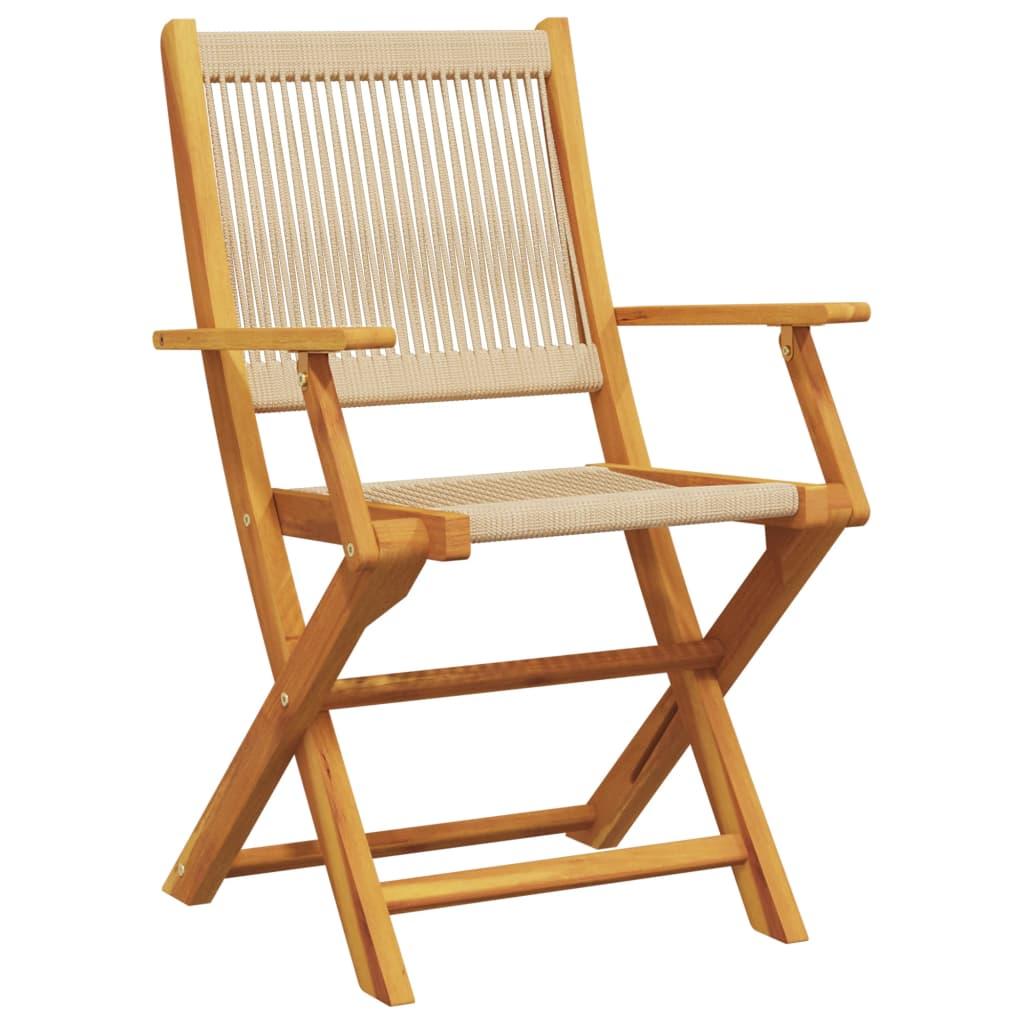 Sillas plegables, 6 unidades, 54,5 x 61,5 x 86,5 cm, madera maciza de acacia