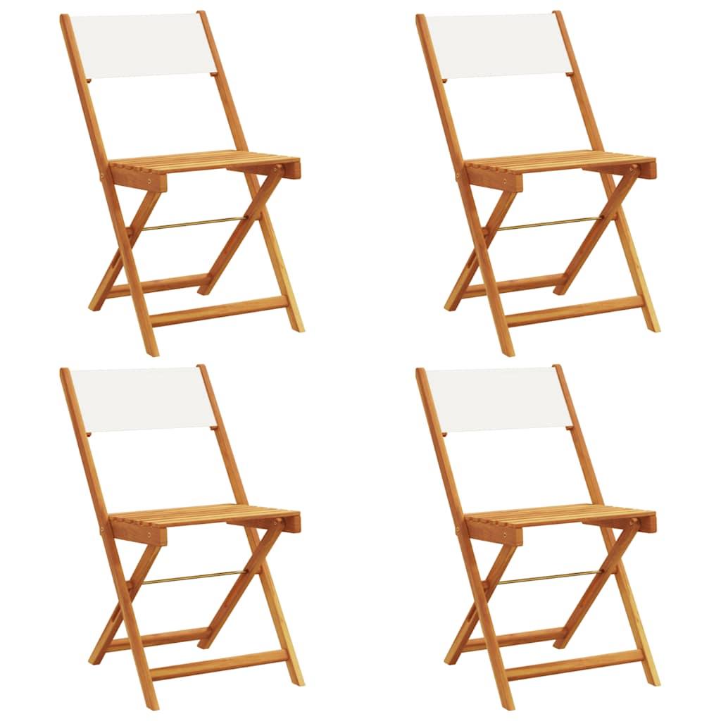 Sillas plegables (4 unidades) de tela y madera maciza