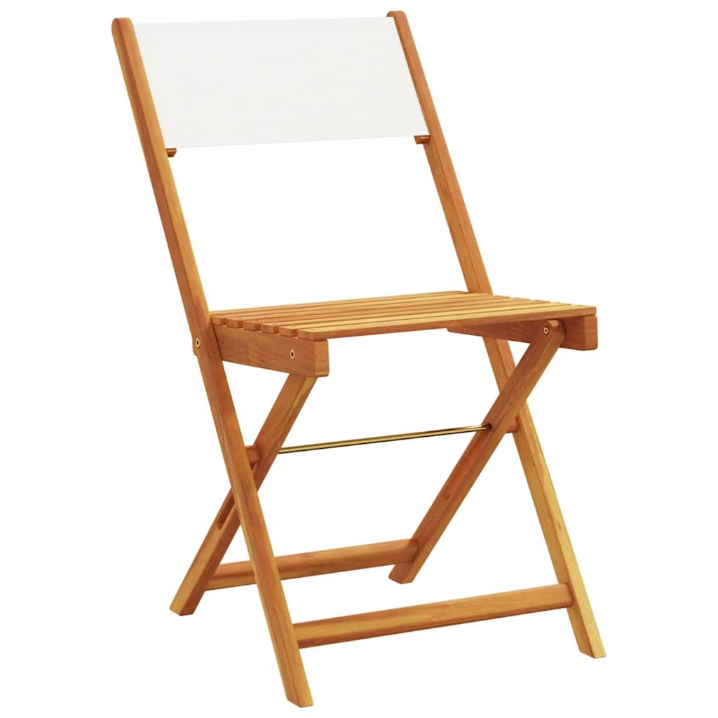 Sillas plegables (4 unidades) de tela y madera maciza