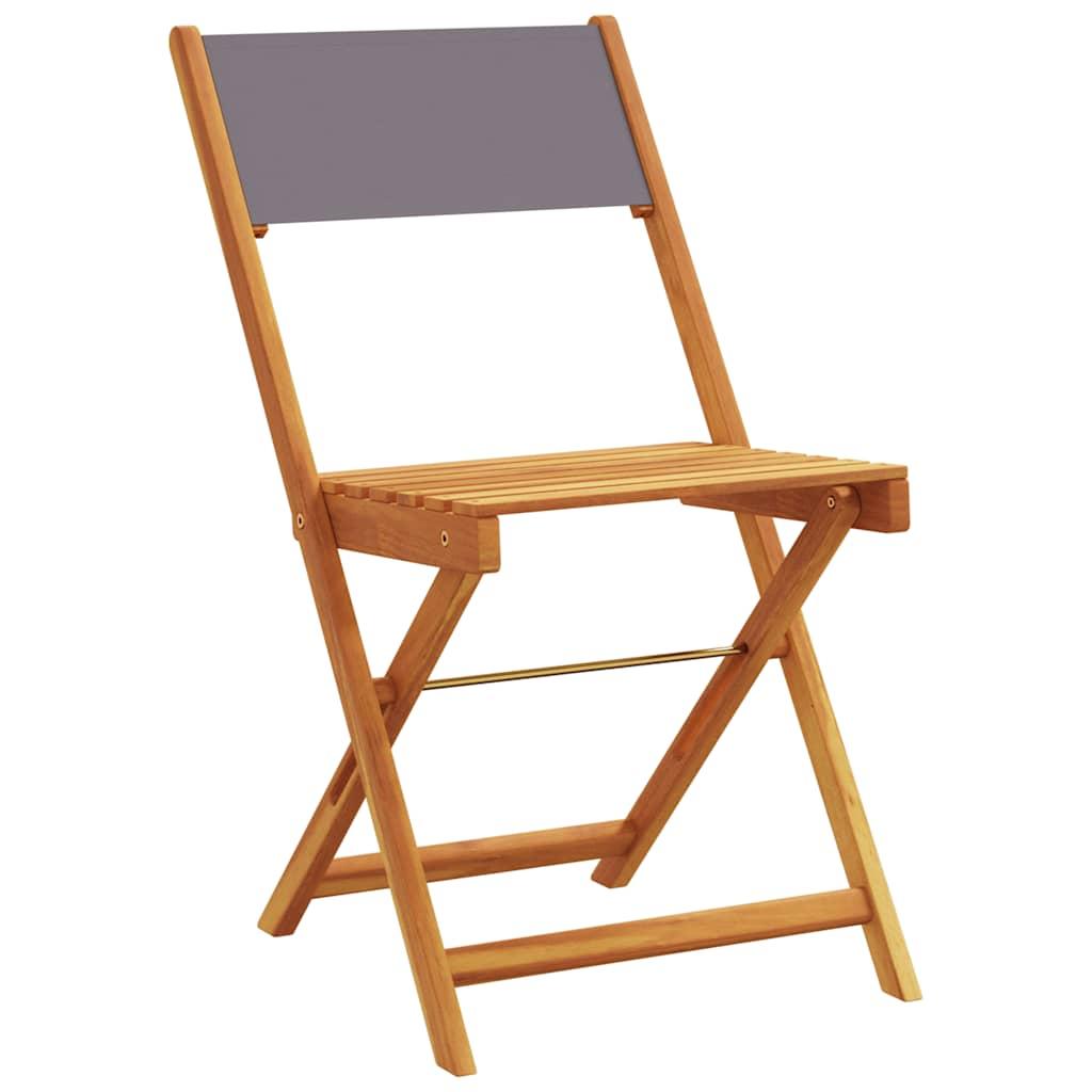 Sillas plegables (4 unidades) de tela y madera maciza