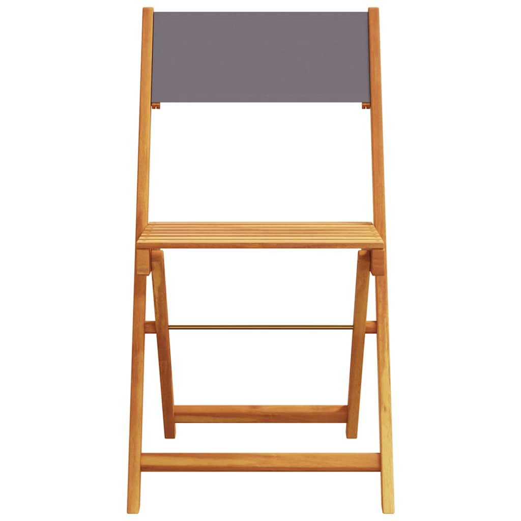 Sillas plegables (4 unidades) de tela y madera maciza