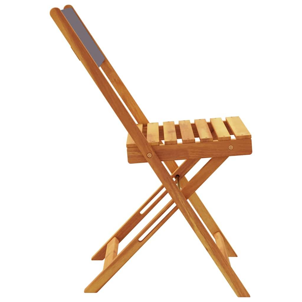 Sillas plegables (4 unidades) de tela y madera maciza