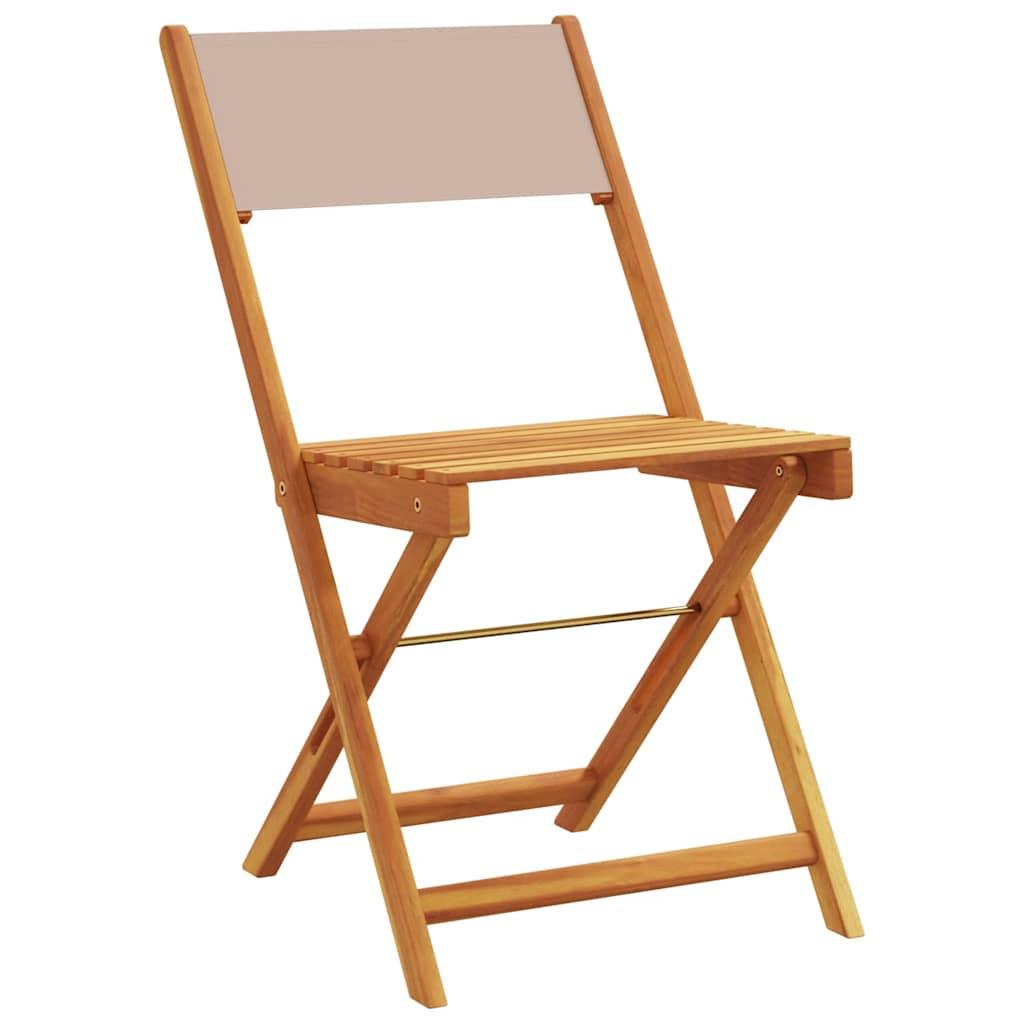 Sillas plegables (4 unidades) de tela y madera maciza