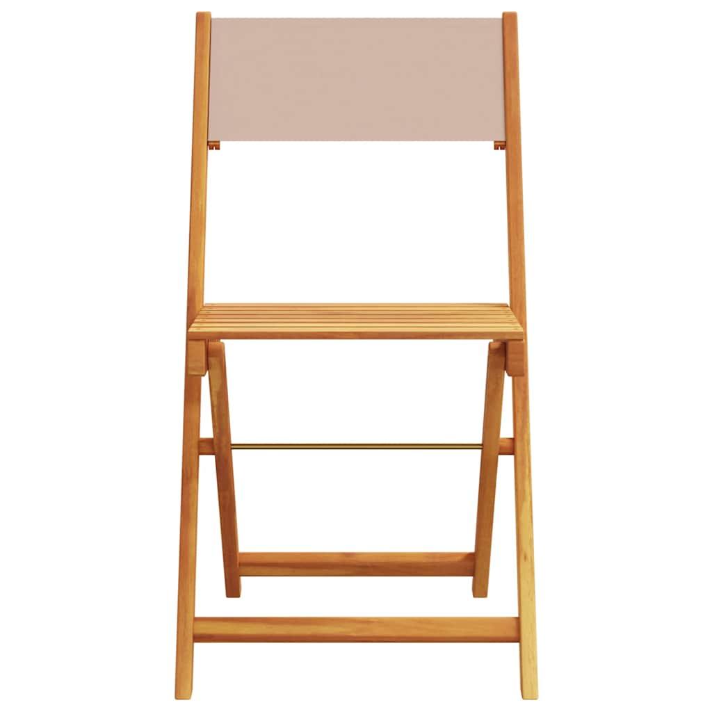 Sillas plegables (4 unidades) de tela y madera maciza