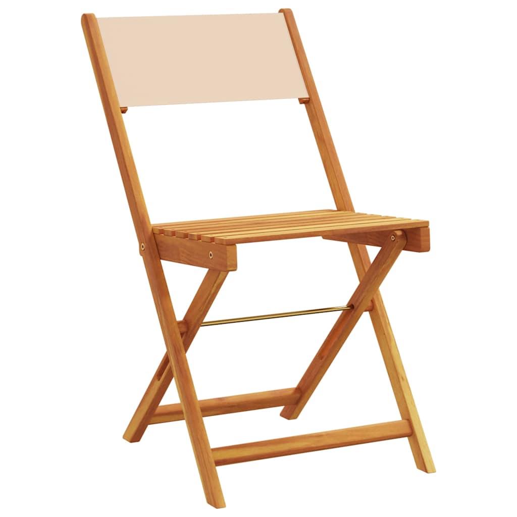 Sillas plegables (4 unidades) de tela y madera maciza