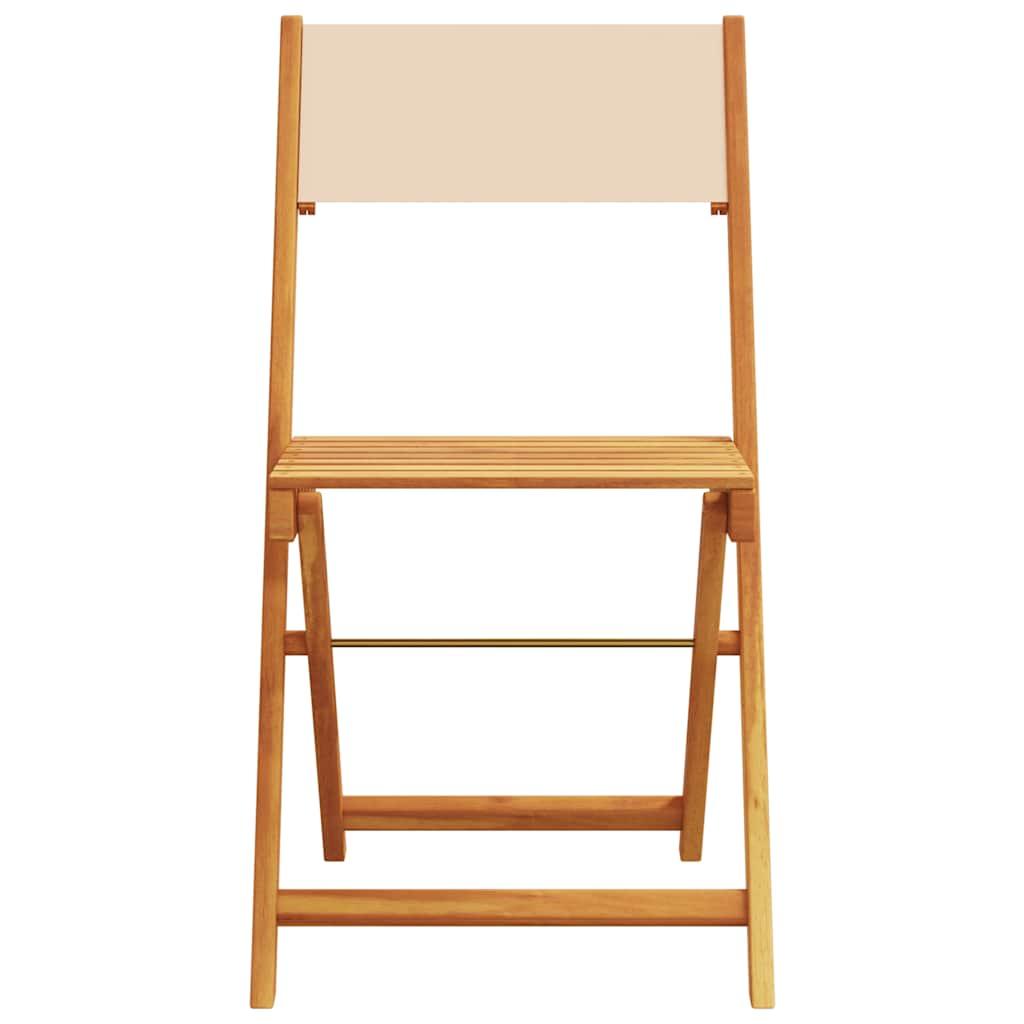 Sillas plegables (4 unidades) de tela y madera maciza