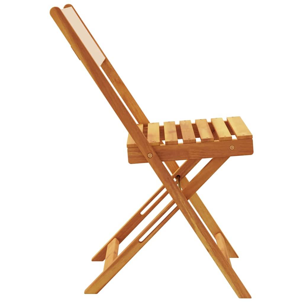 Sillas plegables (4 unidades) de tela y madera maciza