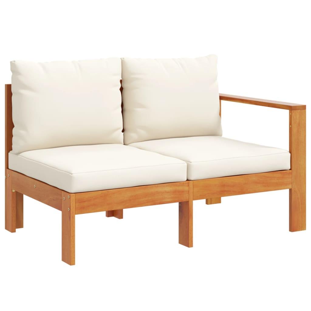 Set de sofás de jardín con cojines 10 pzas madera maciza acacia