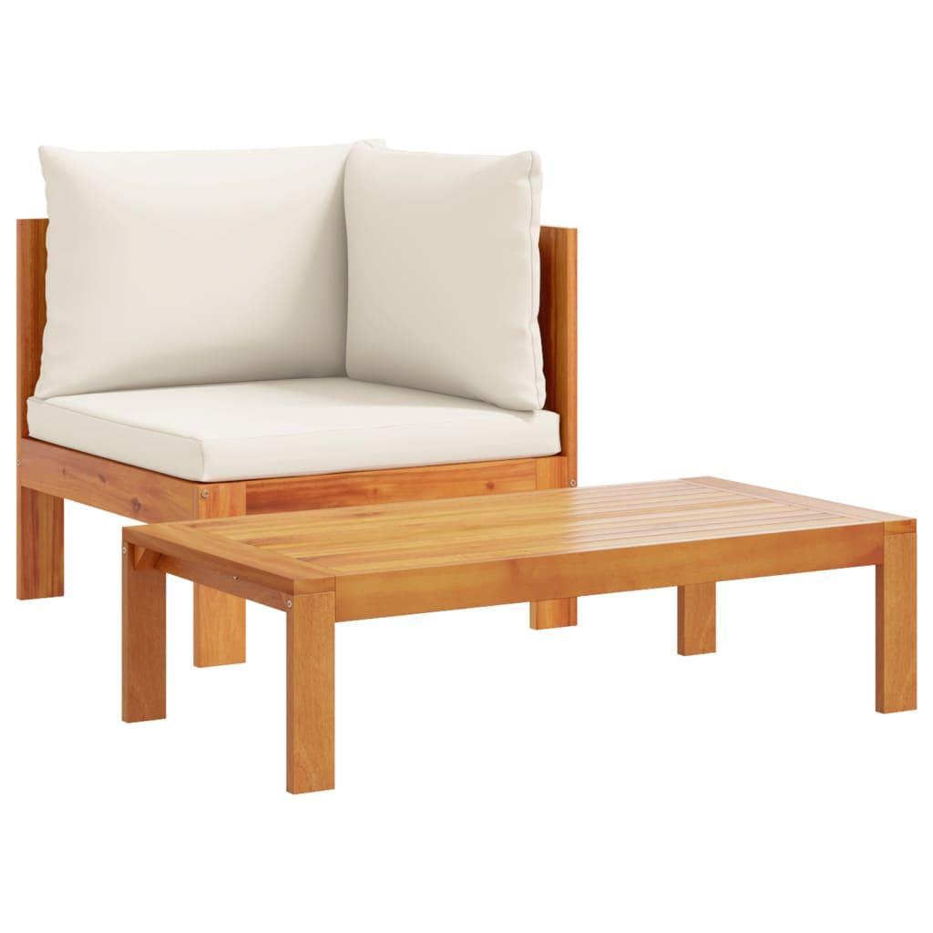 Set de sofás de jardín con cojines 9 pzas madera maciza acacia