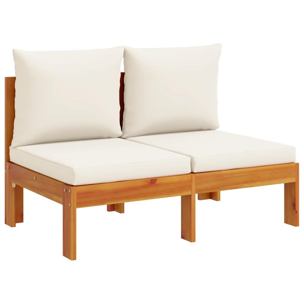 Set de sofás de jardín con cojines 9 pzas madera maciza acacia