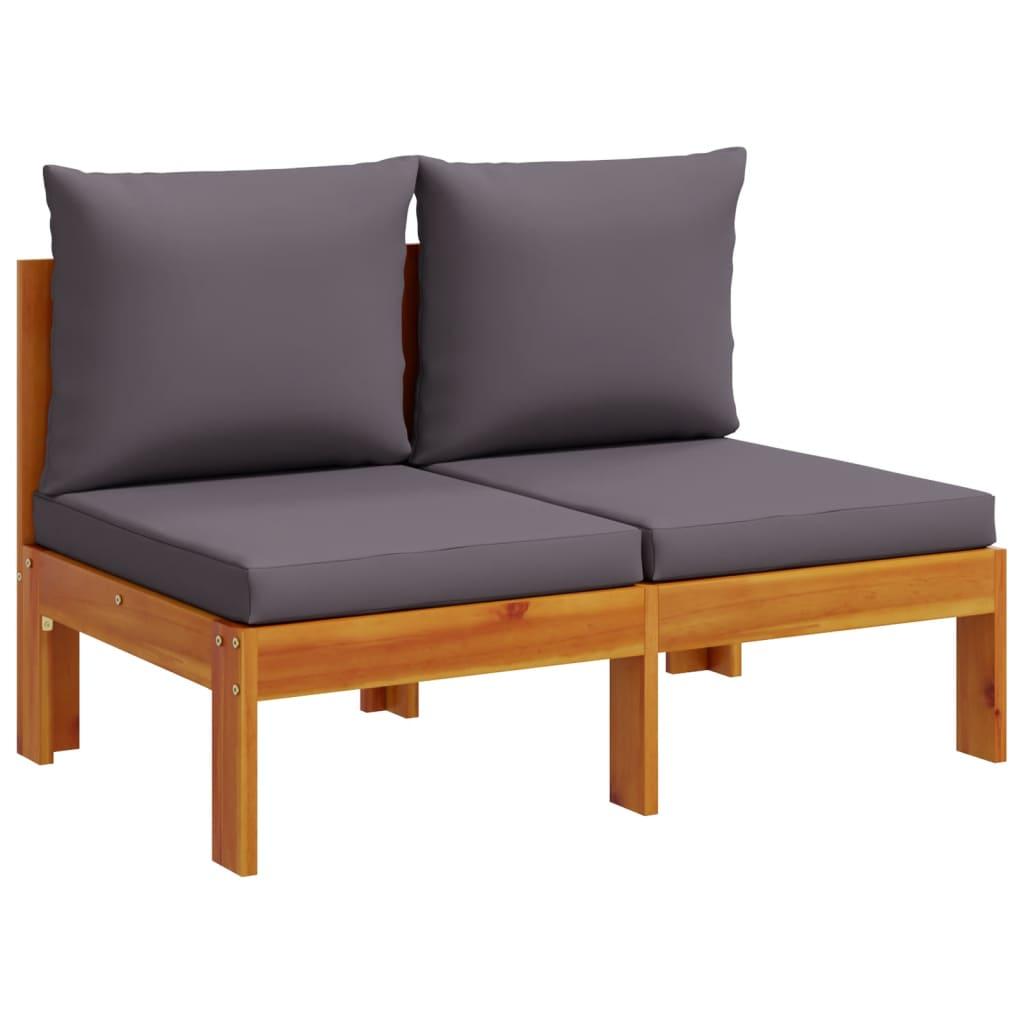 Set de sofás de jardín con cojines 10 pzas madera maciza acacia