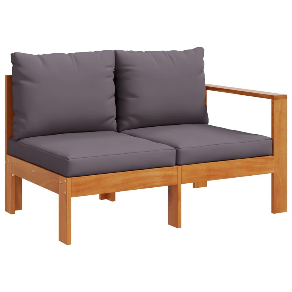 Set de sofás de jardín con cojines 9 pzas madera maciza acacia