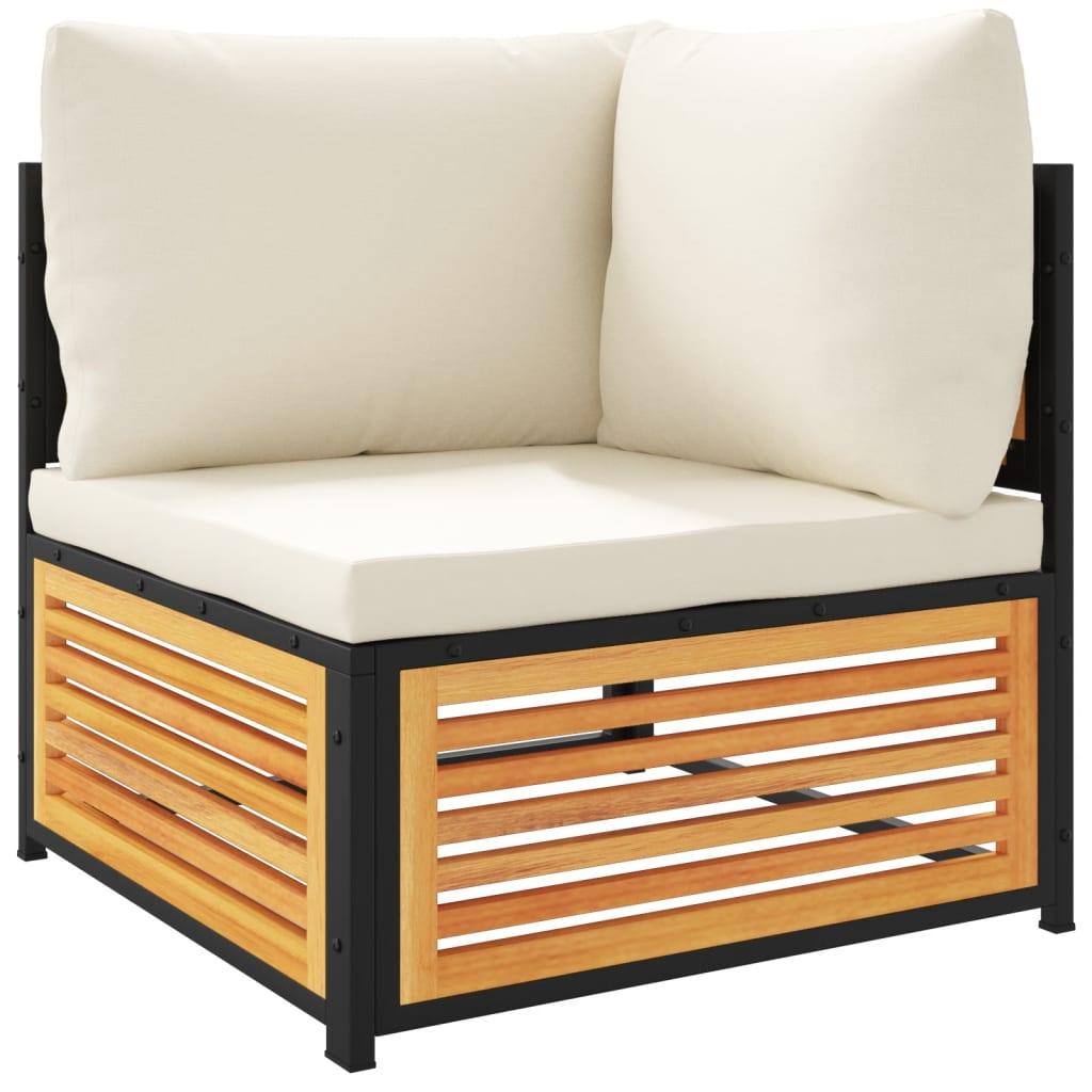 Set de sofás de jardín con cojines 9 pzas madera maciza acacia