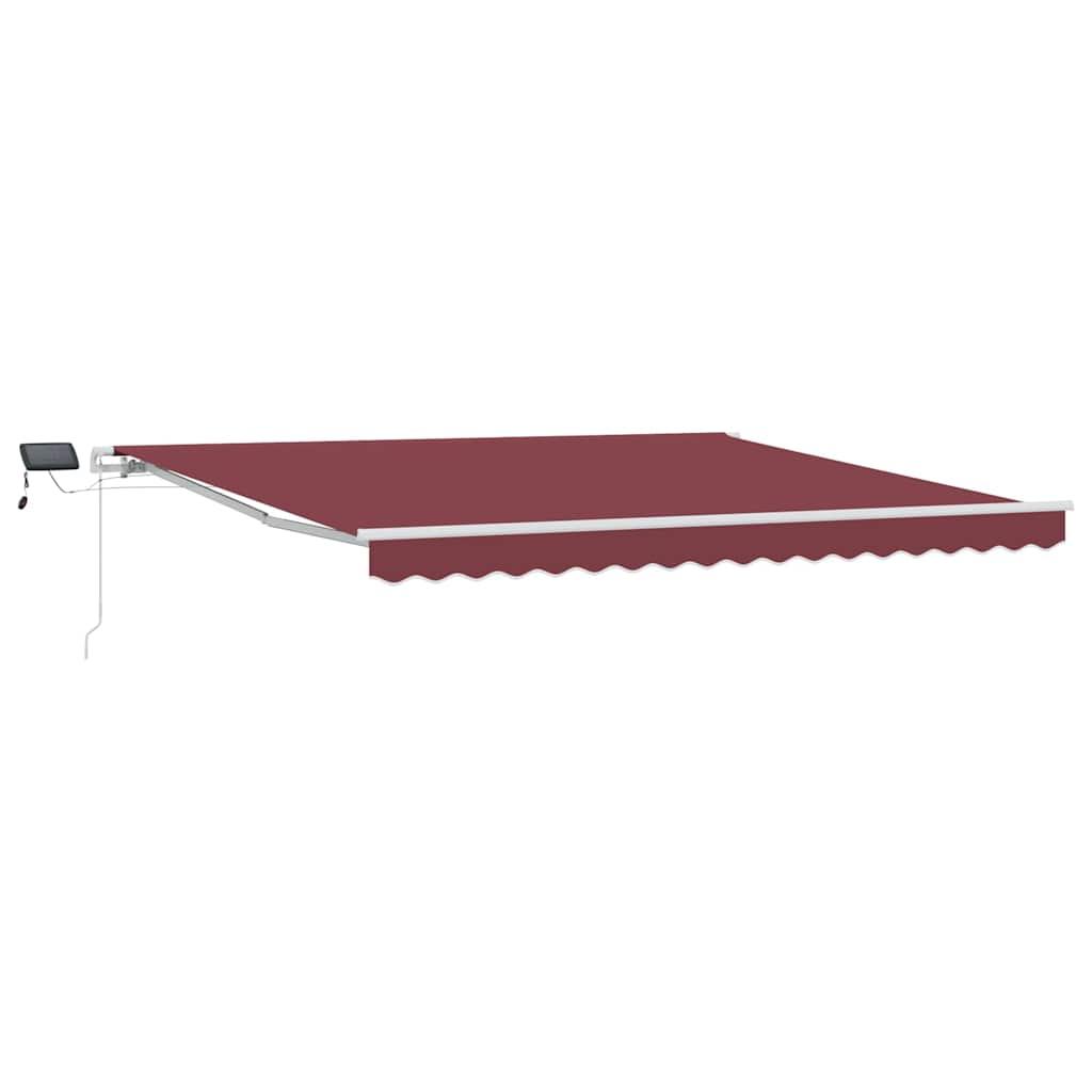 Toldo retráctil manual con luces LED antracita blanco 600x300cm