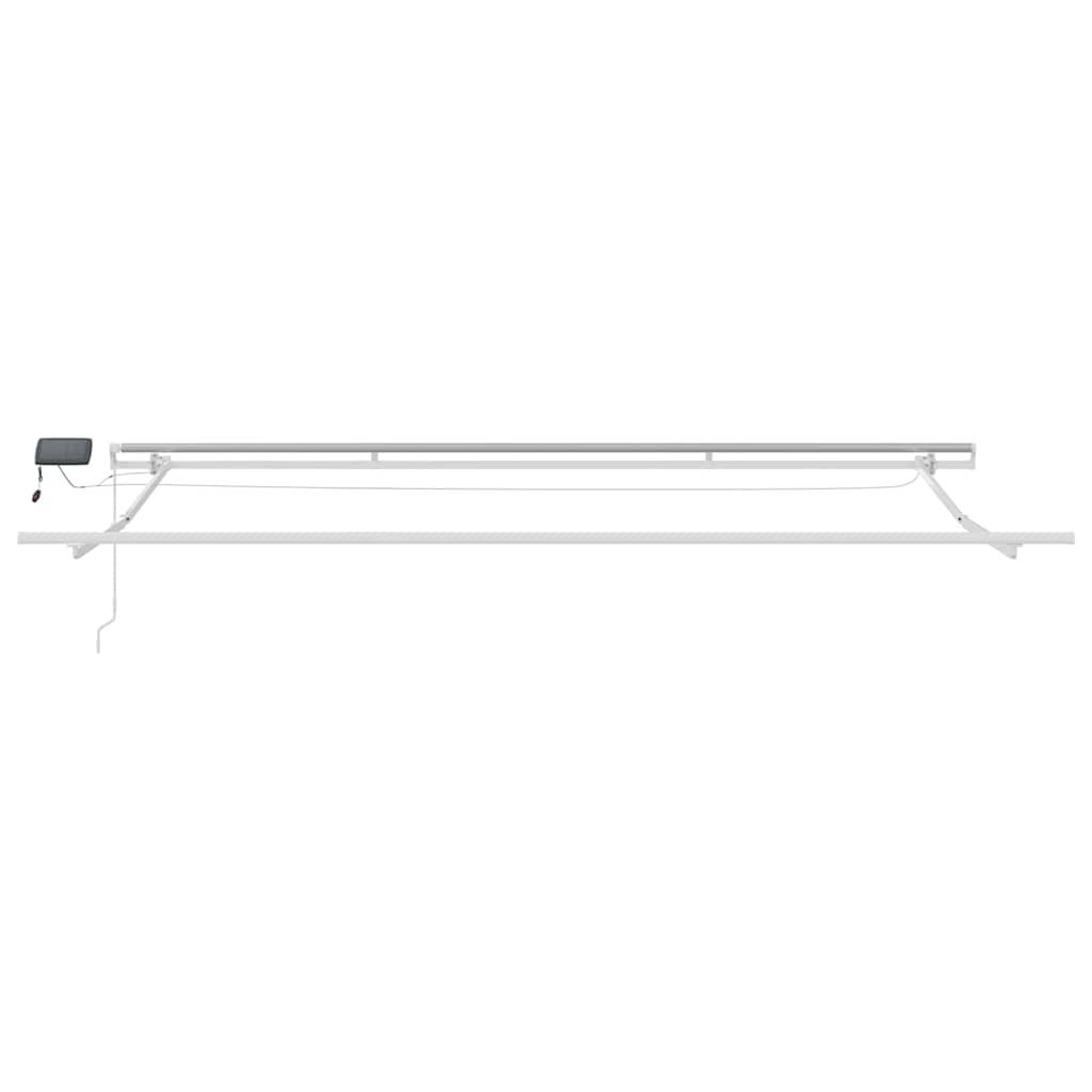 Toldo retráctil manual con luces LED antracita blanco 600x300cm