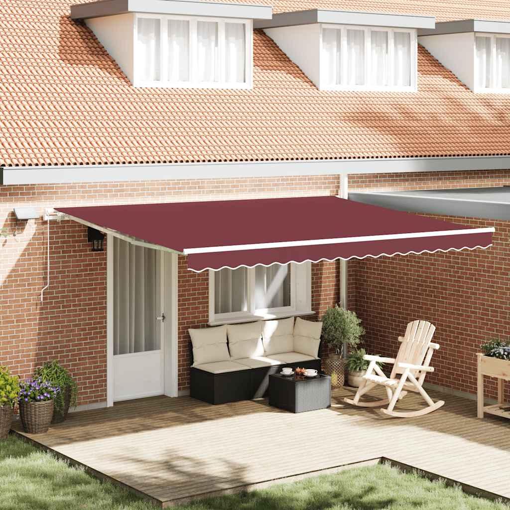 Toldo retráctil manual con luces LED