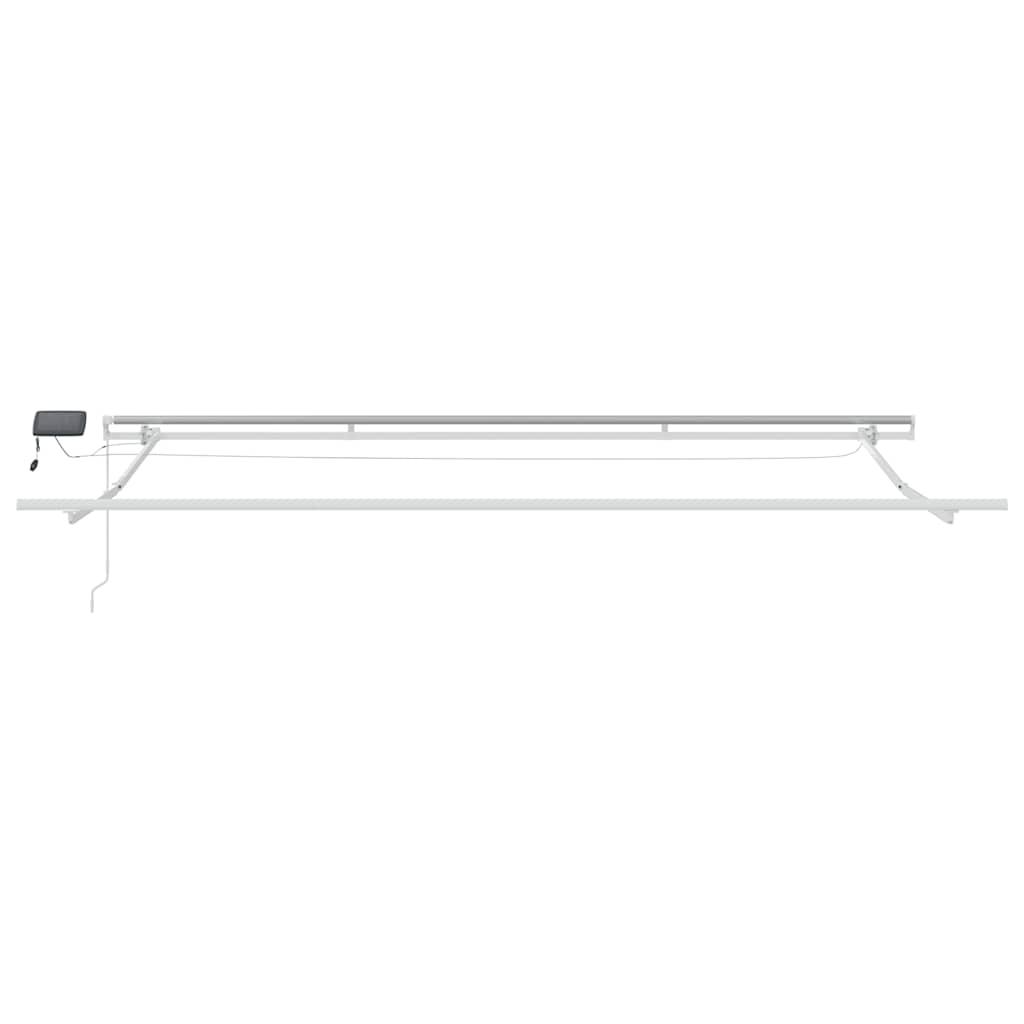 Toldo retráctil manual con luces LED antracita blanco 600x300cm