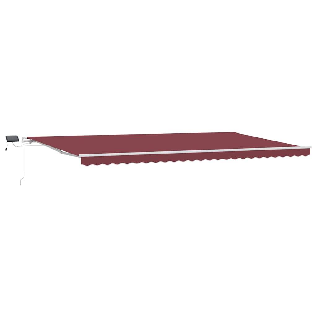 Toldo retráctil manual con luces LED antracita blanco 600x300cm