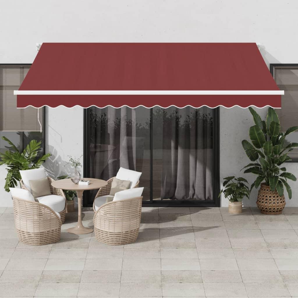 Toldo retráctil manual gris antracita y blanco 400x350 cm
