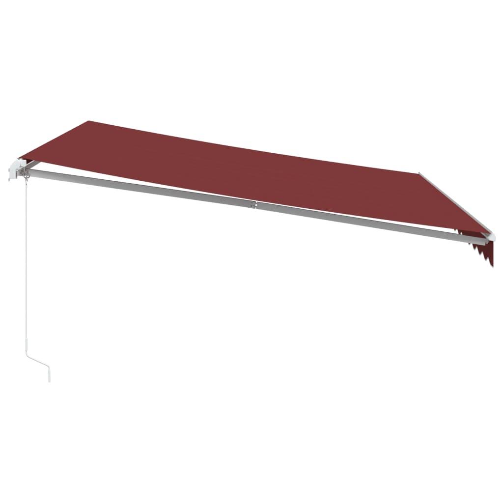 Toldo retráctil manual con luces LED antracita blanco 600x300cm
