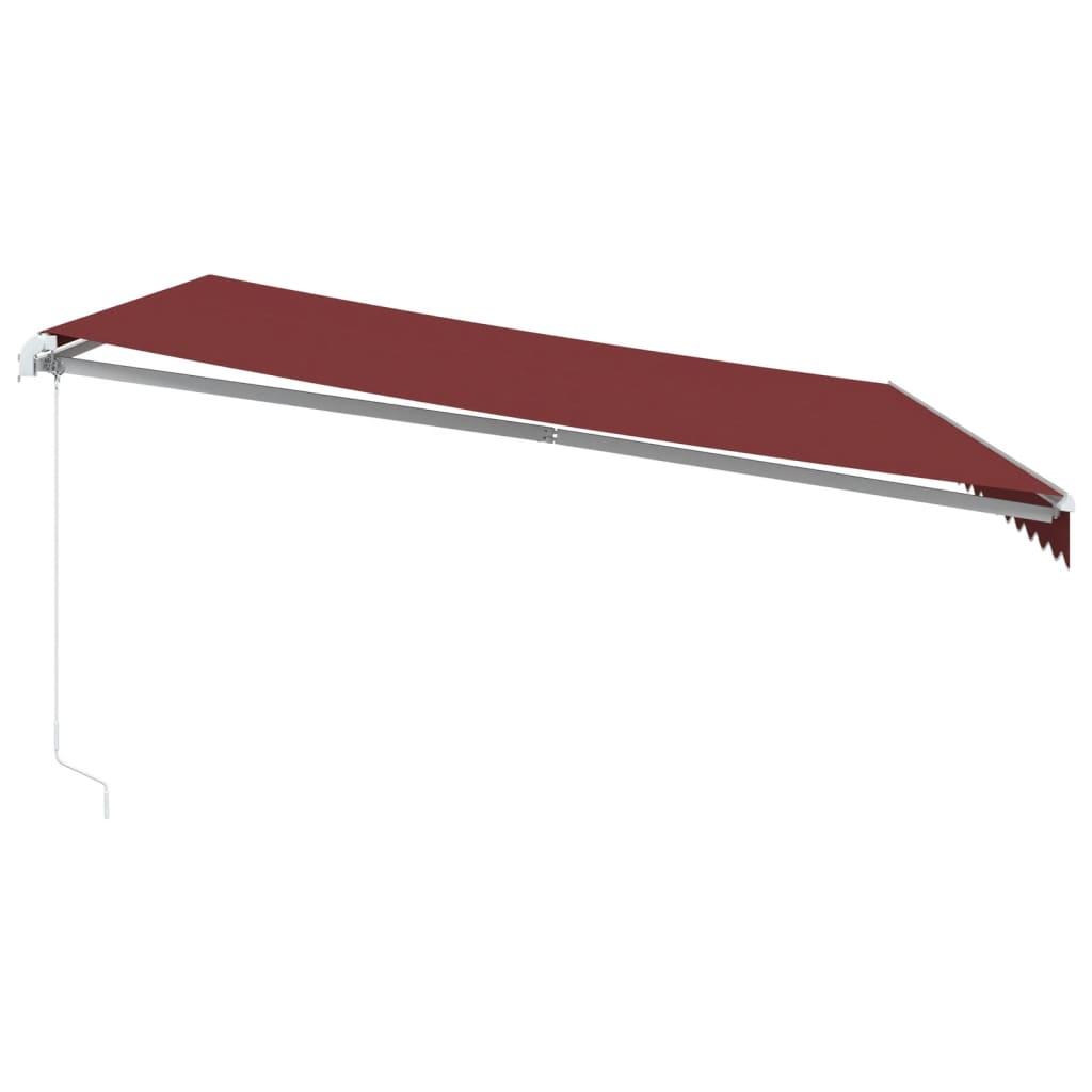 Toldo retráctil manual con luces LED antracita blanco 600x300cm