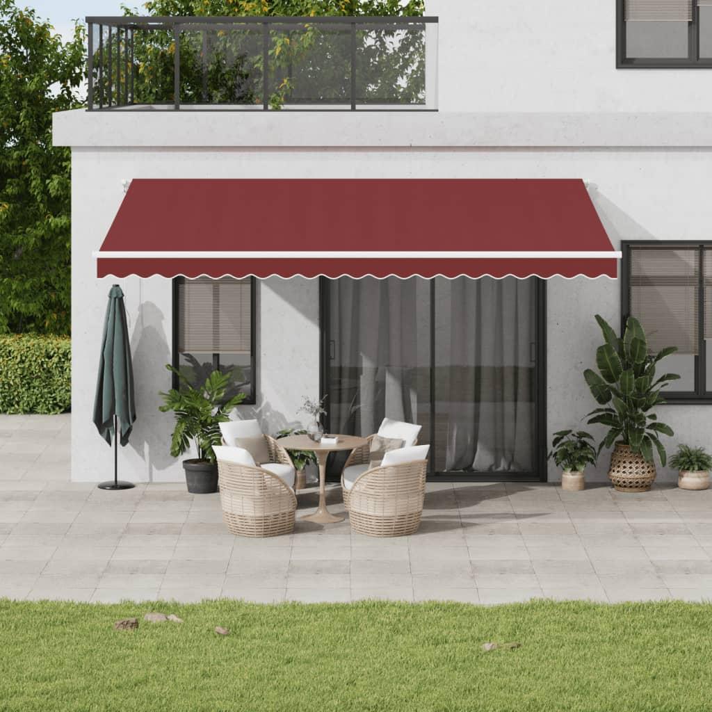 Toldo retráctil manual con luces LED antracita blanco 600x300cm