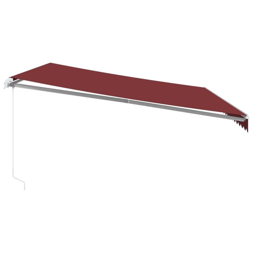 Toldo retráctil manual con luces LED antracita blanco 600x300cm