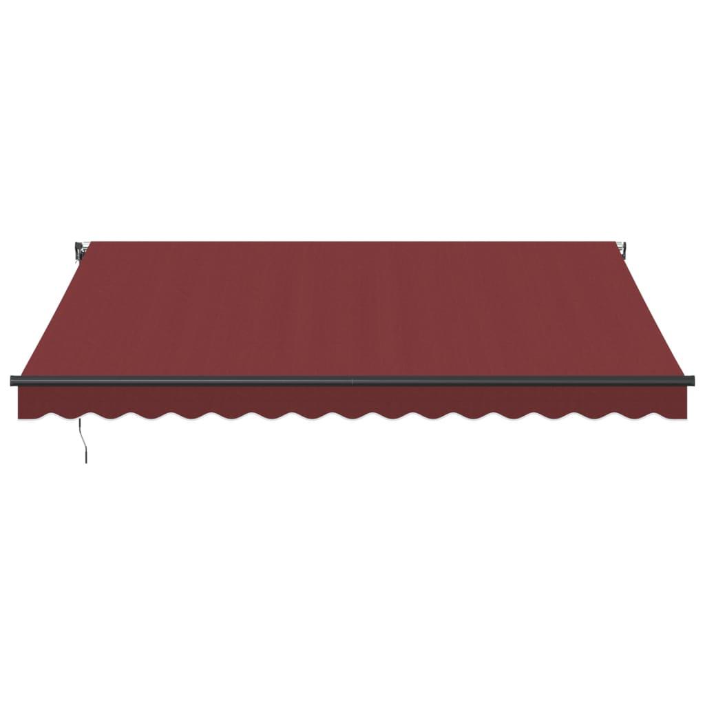 Toldo retráctil automático con LEDs color burdeos 400x350 cm