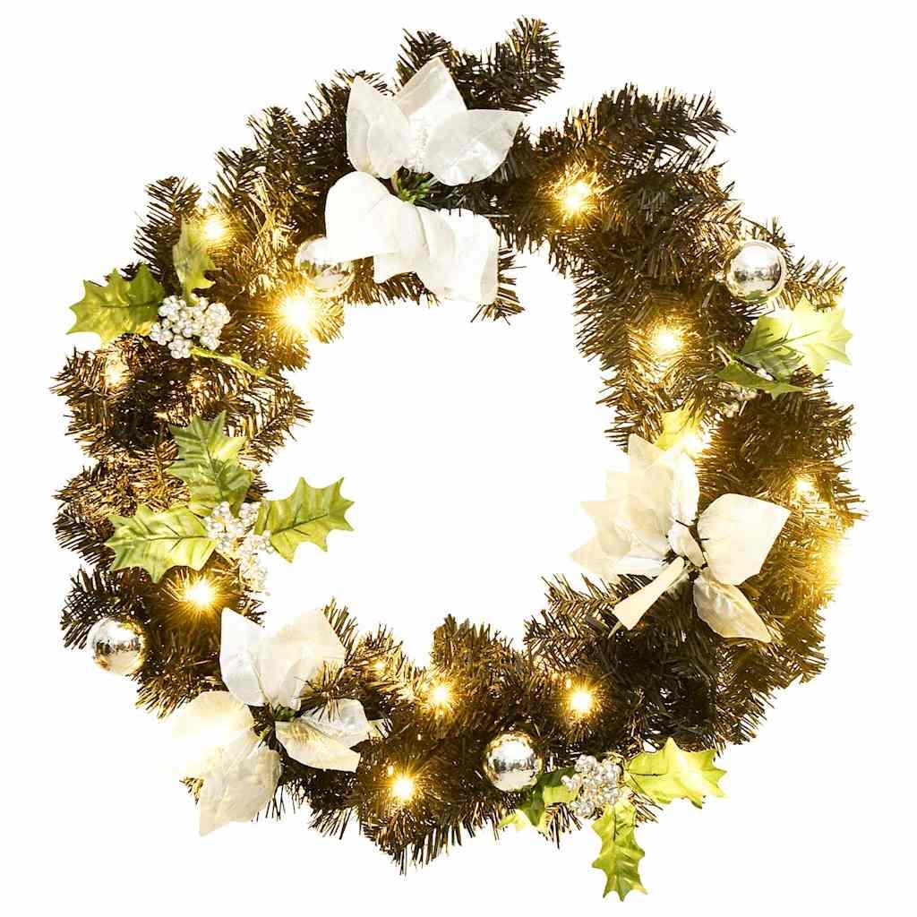 Corona de Navidad con luces LED PVC