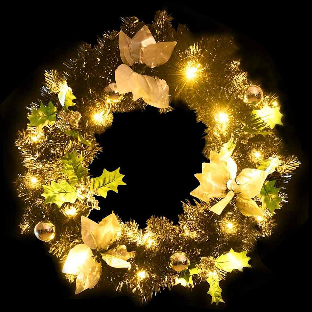 Corona de Navidad con luces LED PVC