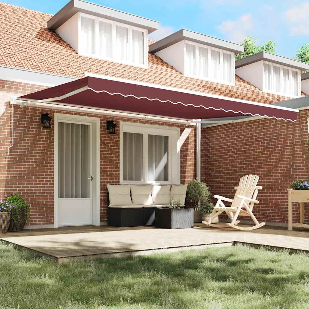 Toldo retráctil manual gris antracita y blanco 450x300 cm