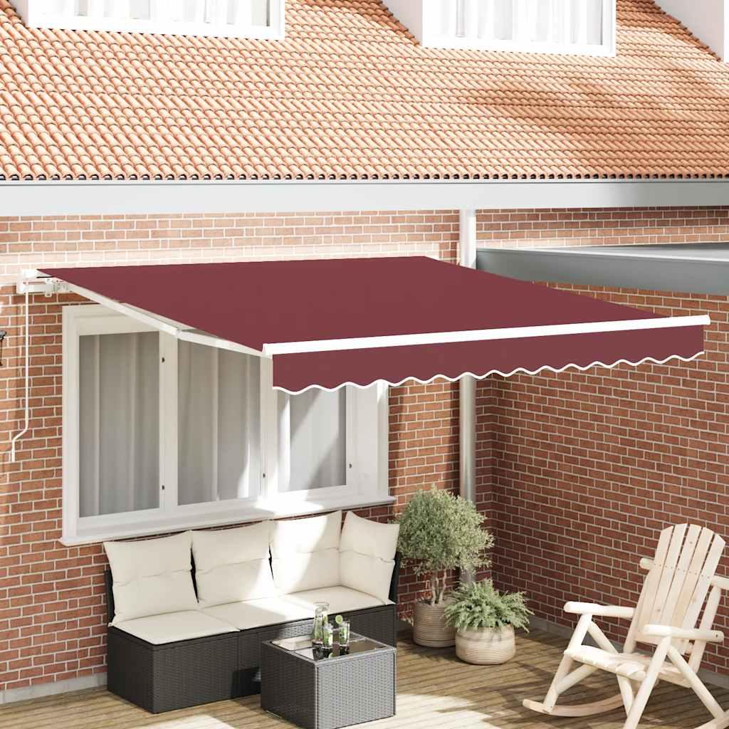 Toldo retráctil manual gris antracita y blanco 300x250 cm