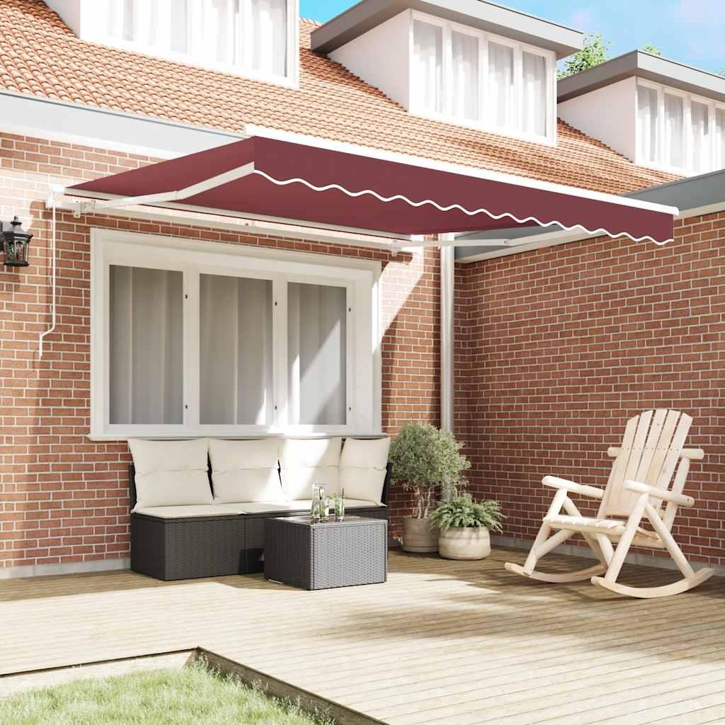Toldo retráctil manual gris antracita y blanco 300x250 cm