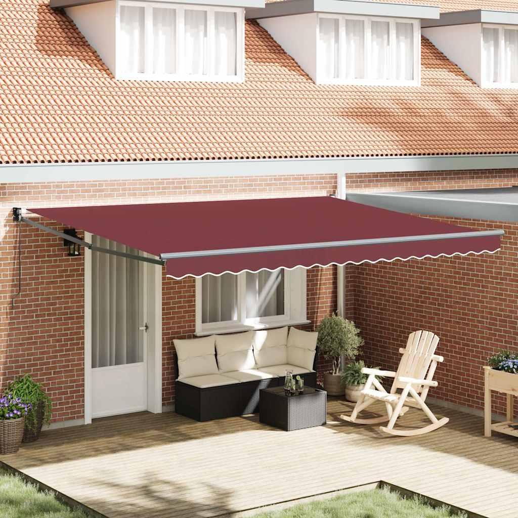 Toldo retráctil manual gris antracita y blanco 450x300 cm