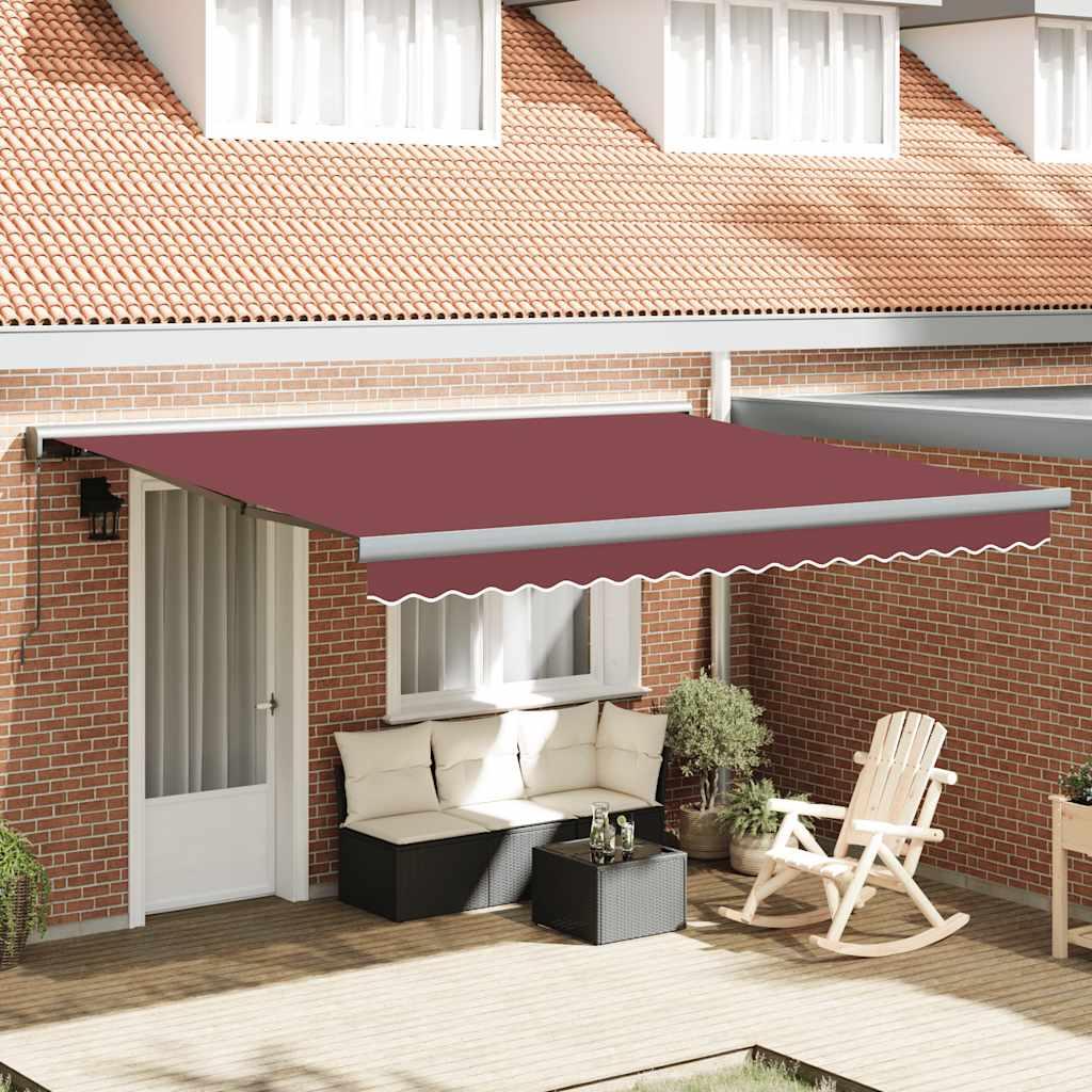Toldo retráctil manual gris antracita y blanco 400x300 cm
