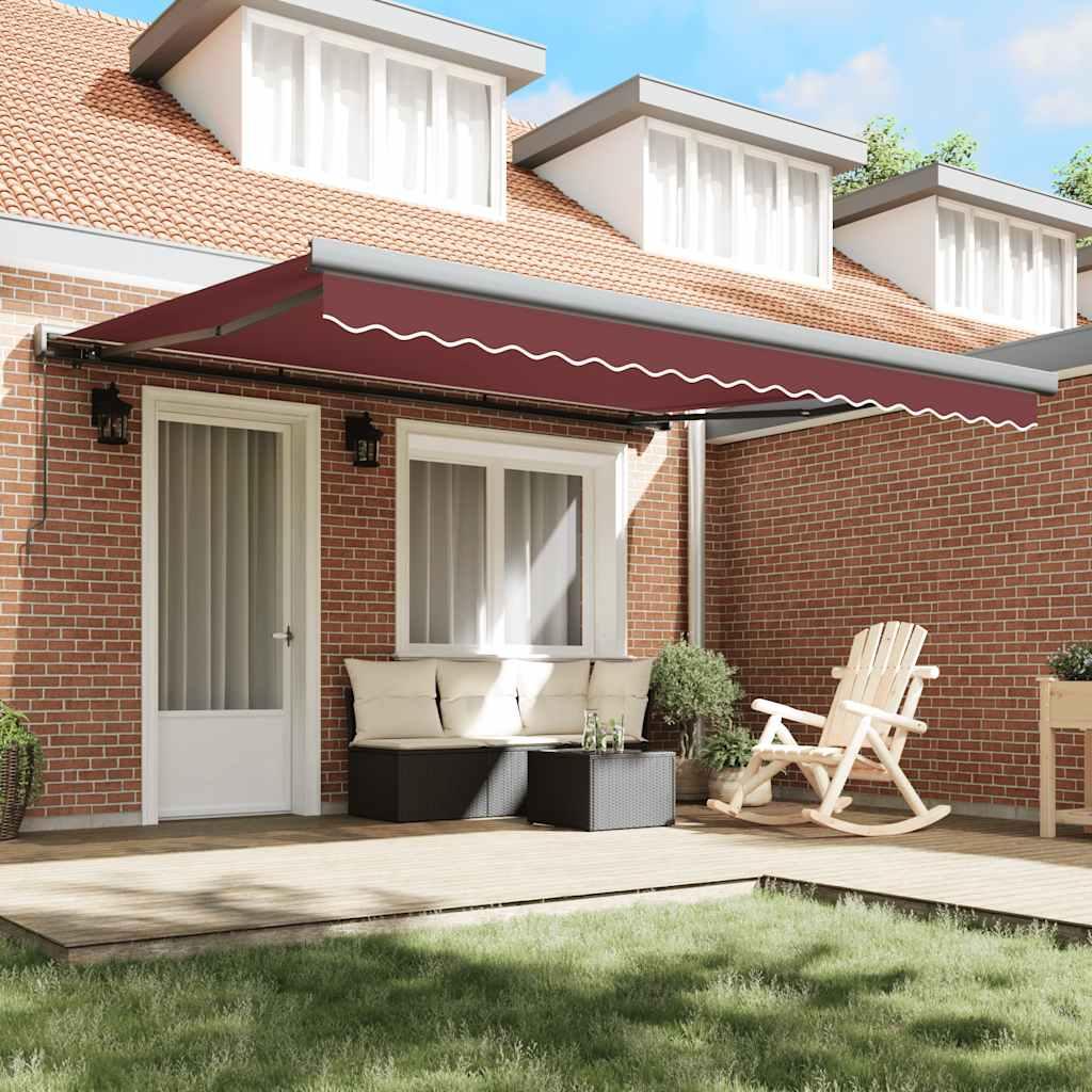 Toldo retráctil manual gris antracita y blanco 400x300 cm