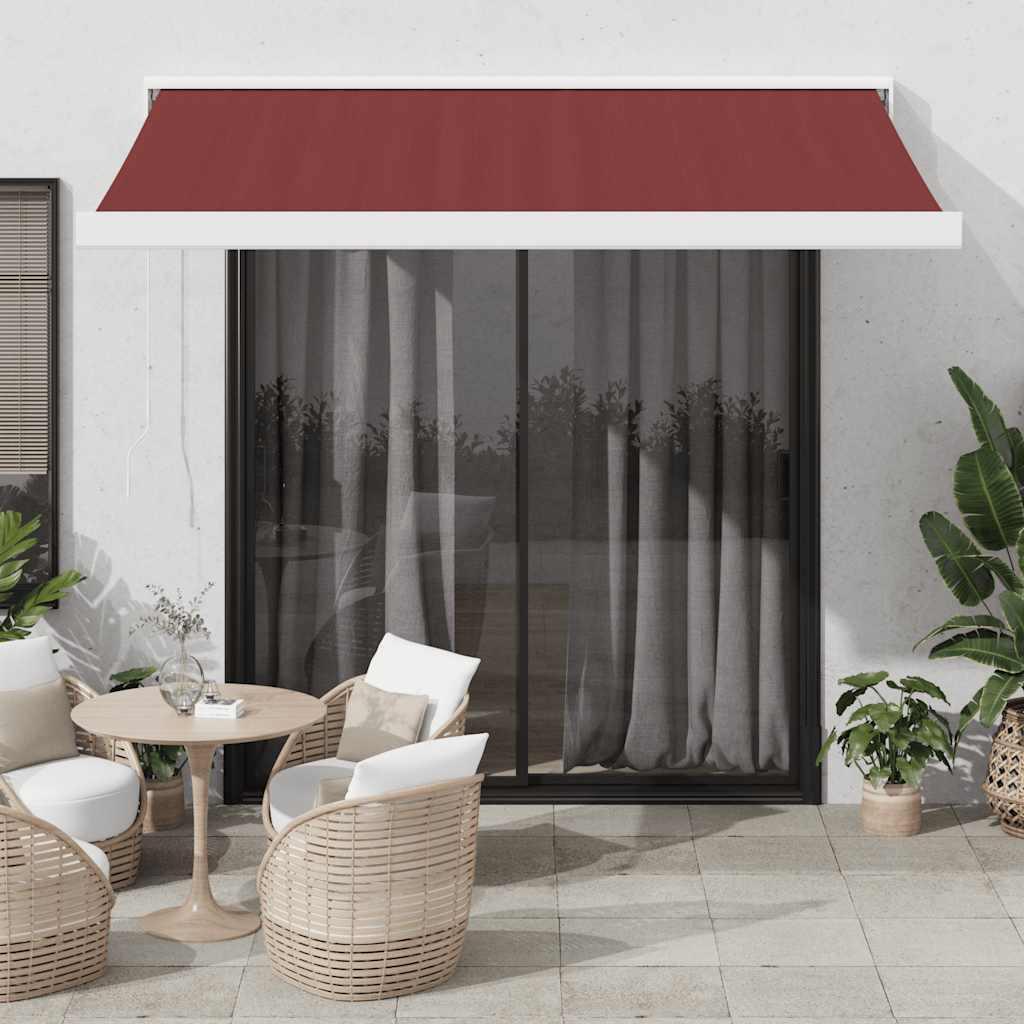 Toldo retráctil Verde y blanco 300 x 250 x 165 cm Tela y Metal