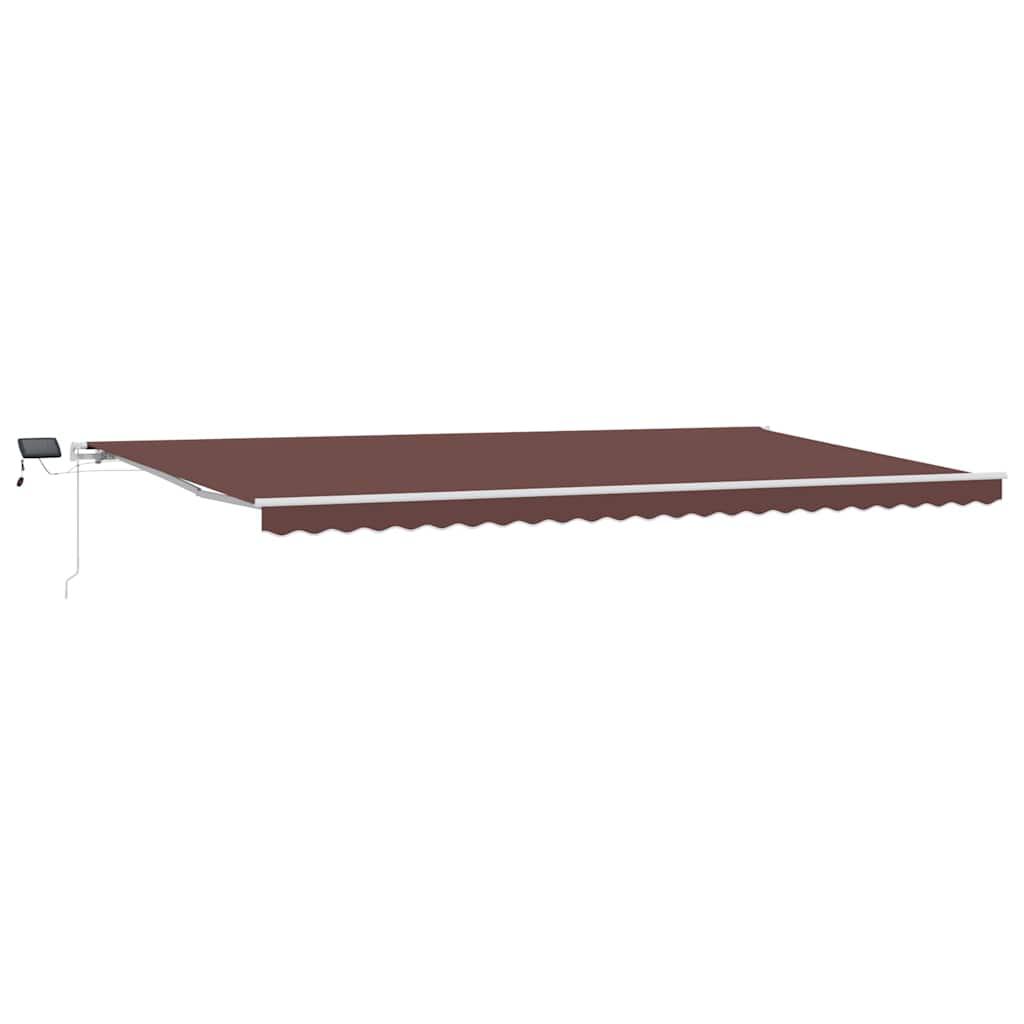 Toldo retráctil manual con luces LED