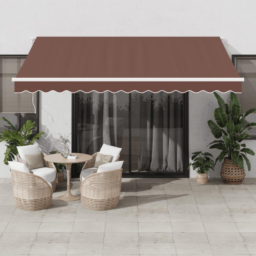 Toldo retráctil automático gris antracita y blanco 400x300 cm