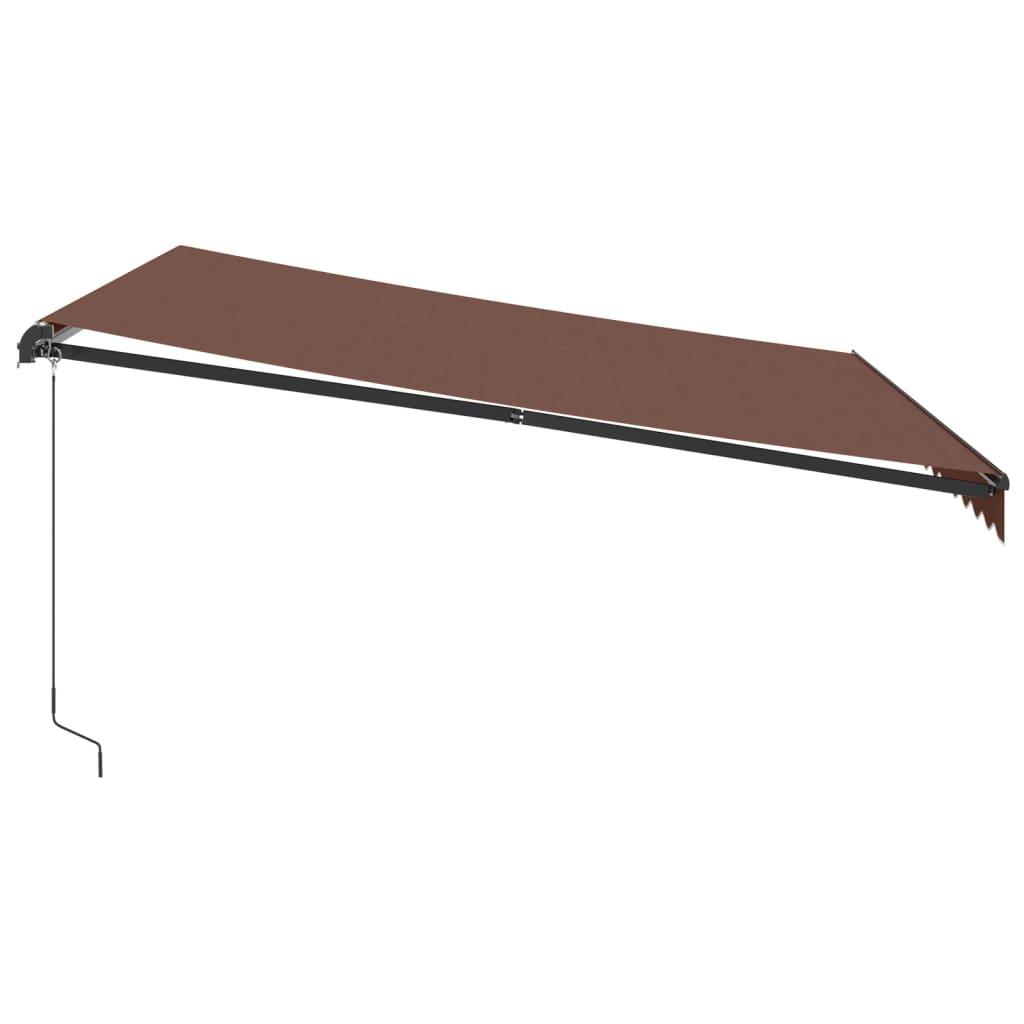 Toldo retráctil manual gris antracita y blanco 400x350 cm