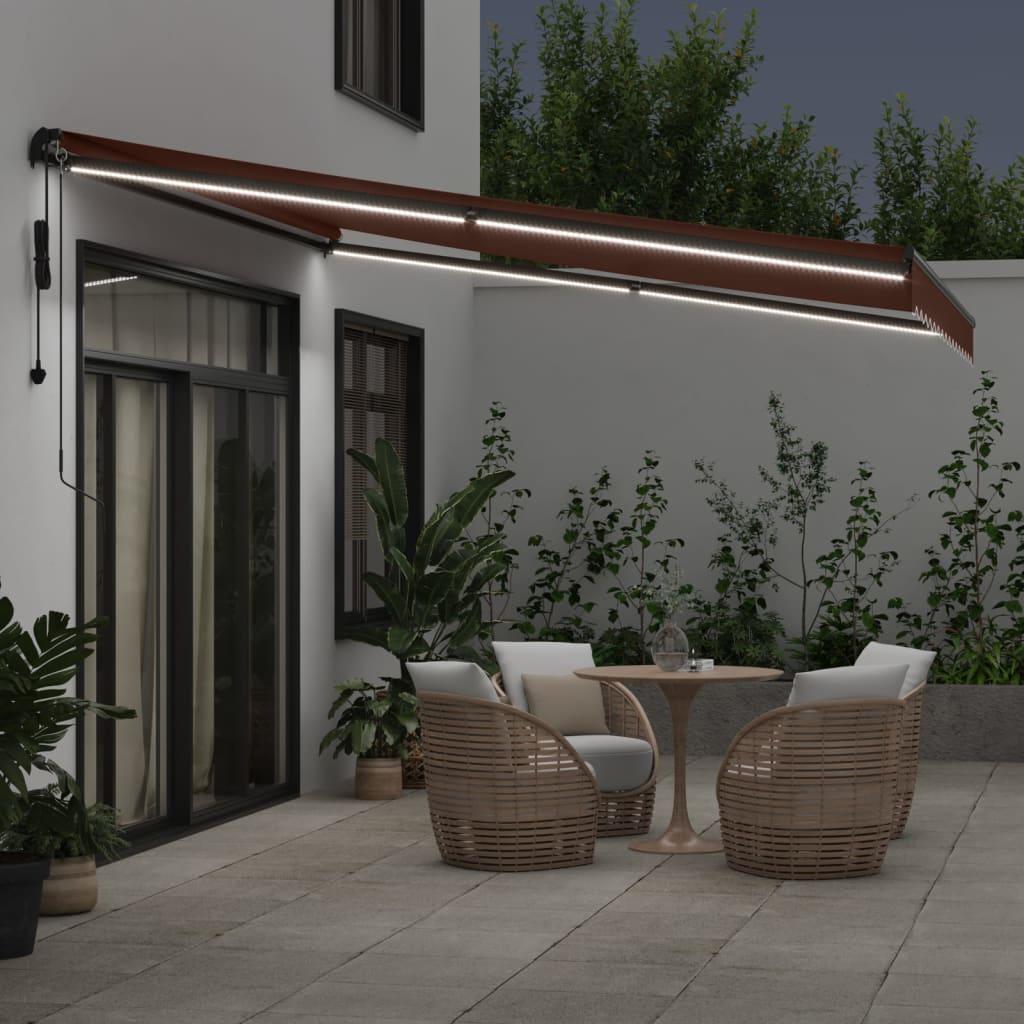 Toldo retráctil Gris claro y blanco. 400 x 350 cm Poliéster