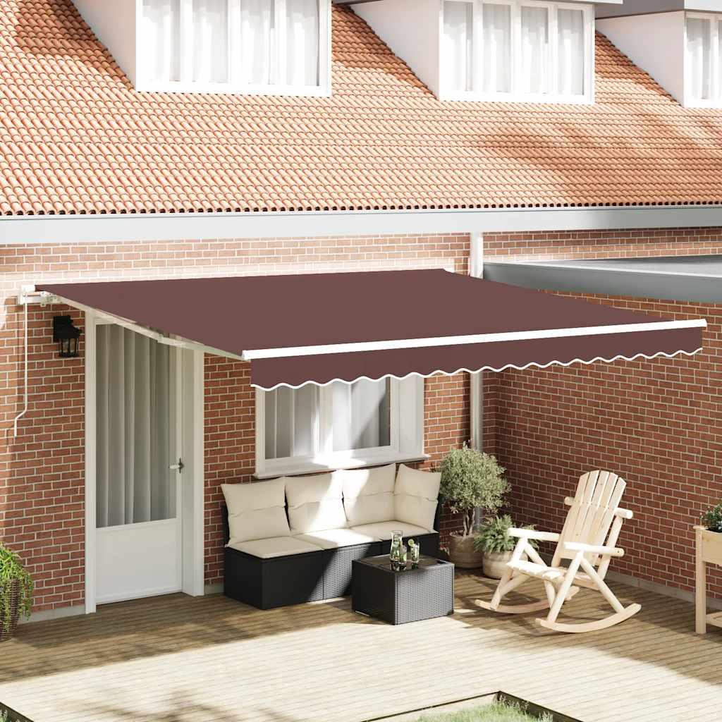 Toldo retráctil manual gris antracita y blanco 400x300 cm