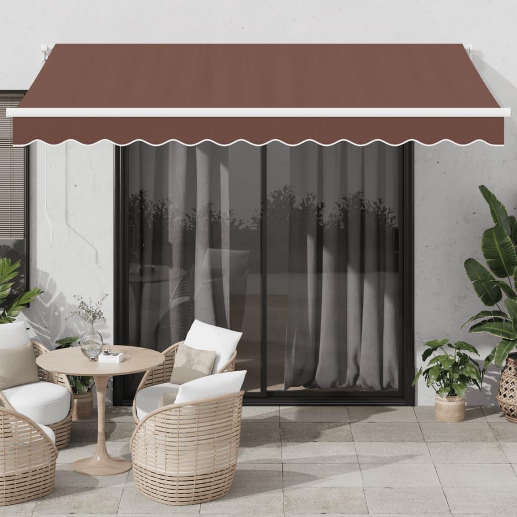 Toldo retráctil manual gris antracita y blanco 350x250 cm