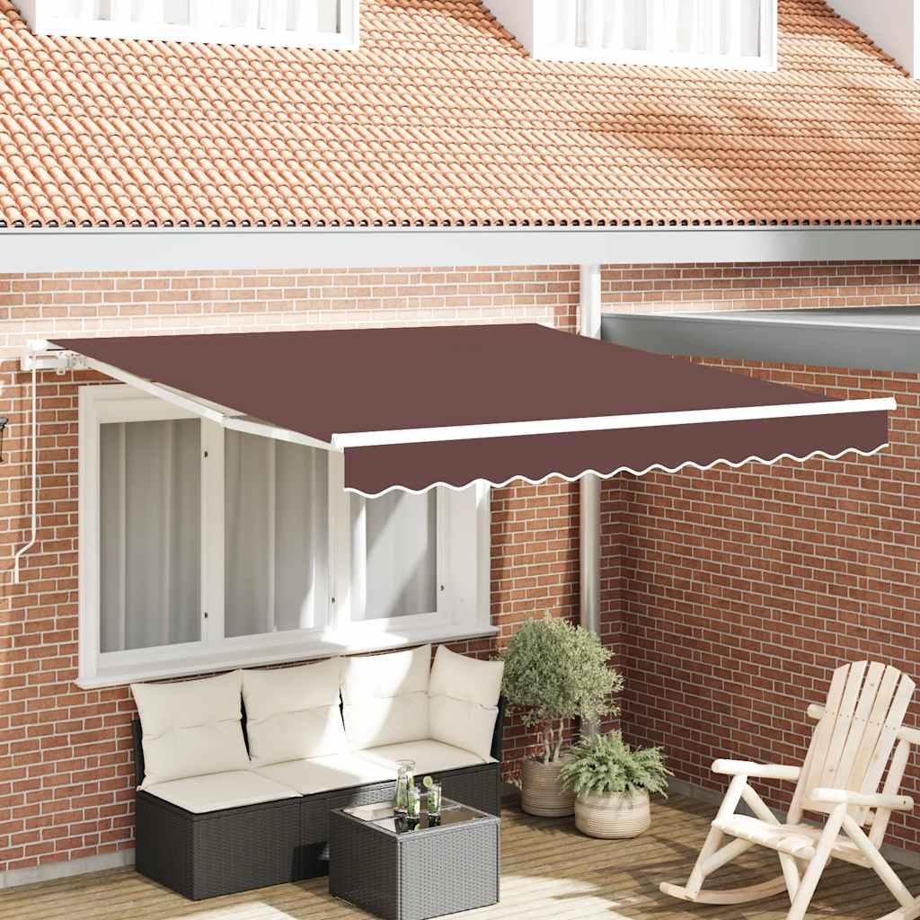 Toldo retráctil manual gris antracita y blanco 300x250 cm