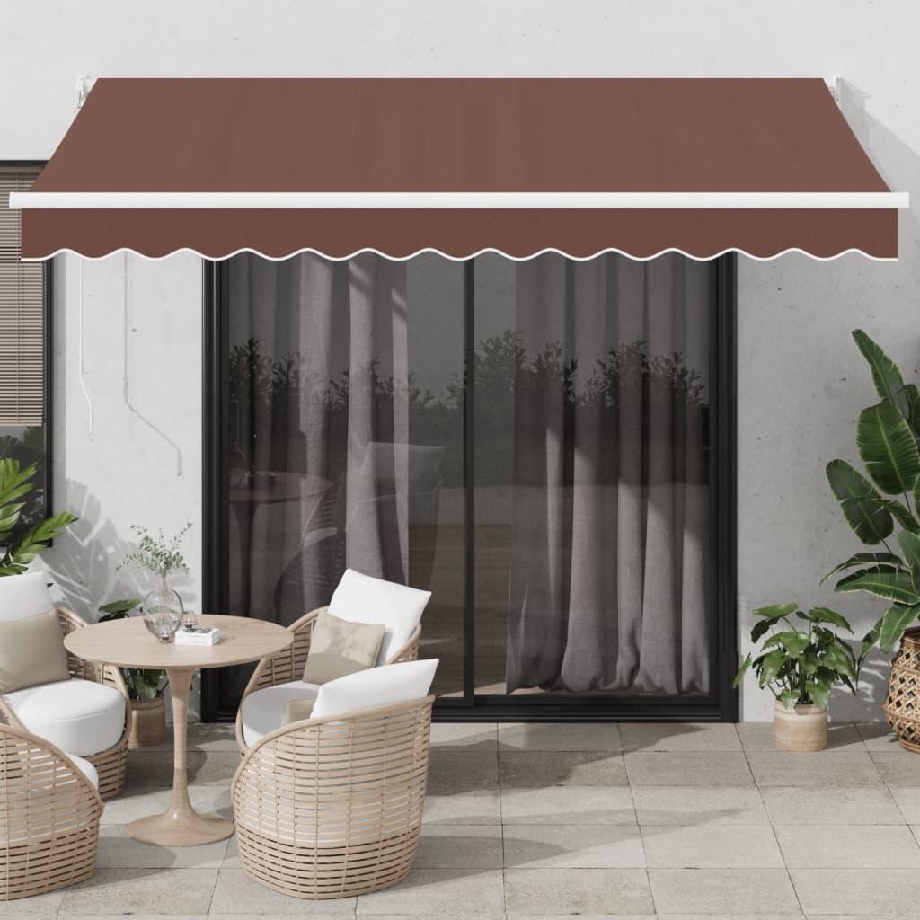 Toldo retráctil manual gris antracita y blanco 350x250 cm