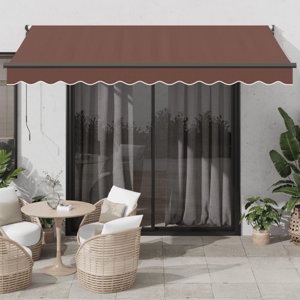 Toldo retráctil manual gris antracita y blanco 350x250 cm