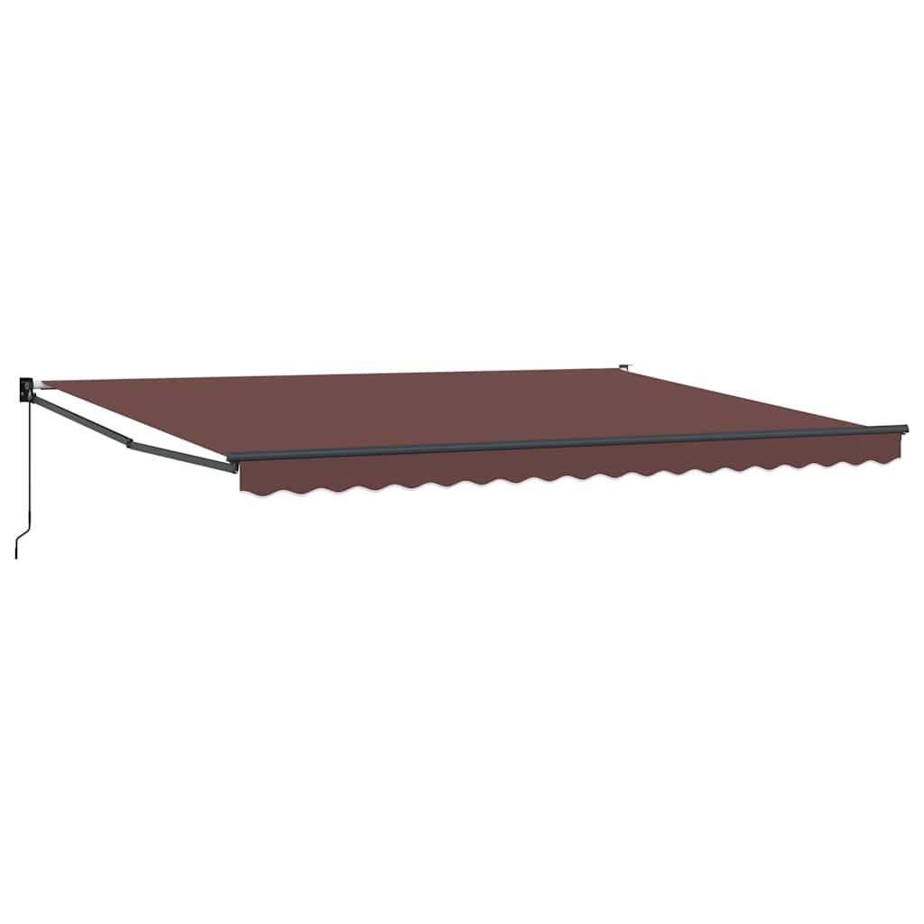 Toldo retráctil manual gris antracita y blanco 450x300 cm